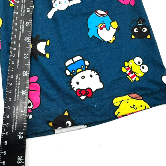 HELLO KITTY AND FRIENDS Mens XL Navy Pajama Lounge Sleep Pants Button Fly Sanrio - Picture 8 of 8